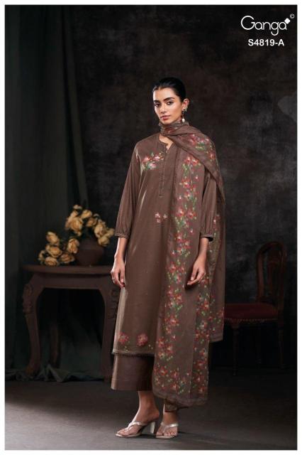 Ganga tirzah 4819 synthetic dress material catalog wholesale